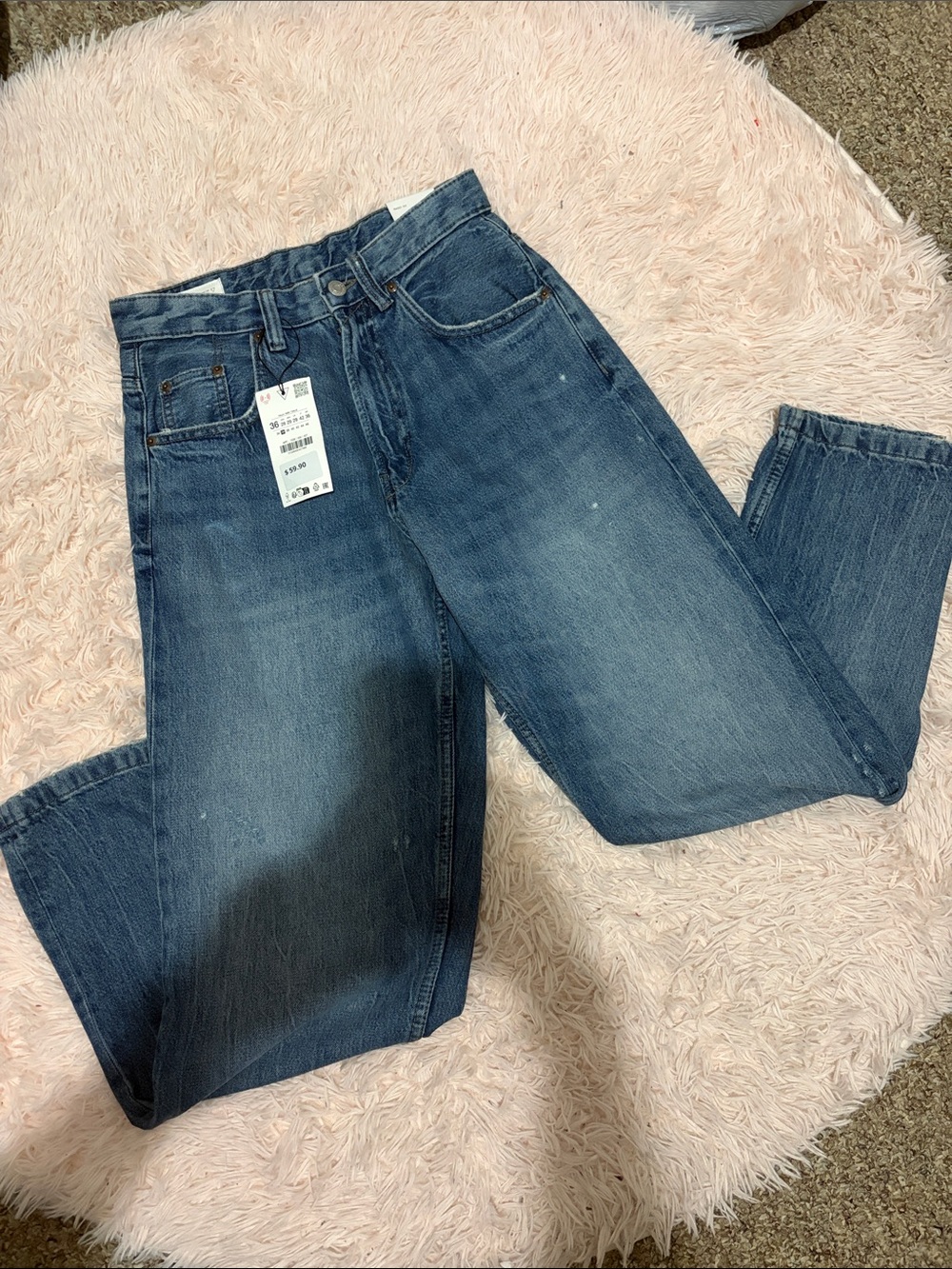 Zara Baggy Fit Jeans - Blue Denim